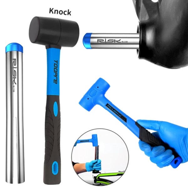 Herramientas de desmontaje de copa de auriculares para bicicleta, herramientas de mantenimiento de martillo de reparación de rodamientos BB, ajuste de prensa de alta resistencia