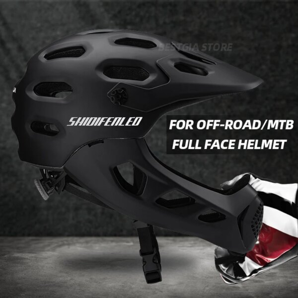 Casco de bicicleta hombre Mtb casco de bicicleta de descenso cara completa extraíble 2 en 1 casco de ciclismo profesional de carretera de doble uso para XC todoterreno