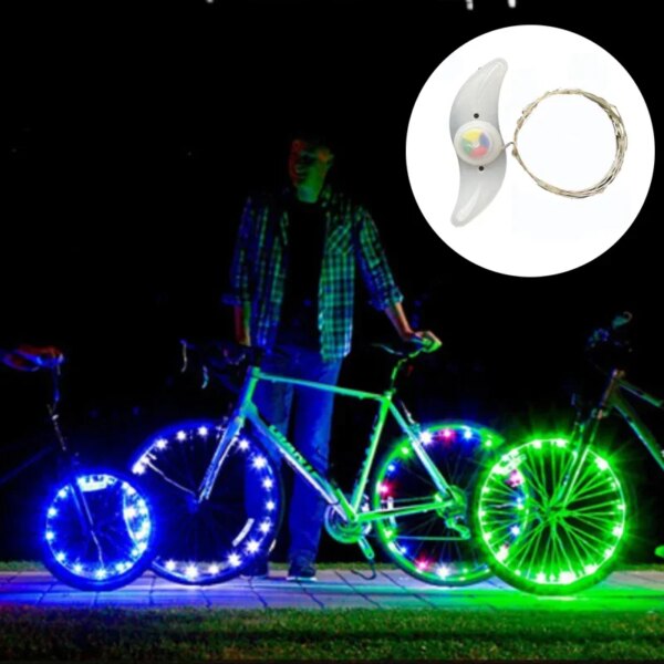 Luces de rueda calientes para bicicleta, luces decorativas para cuadro de bicicleta de montaña, luces para radios de bicicleta, luces para ruedas de bicicleta de noche