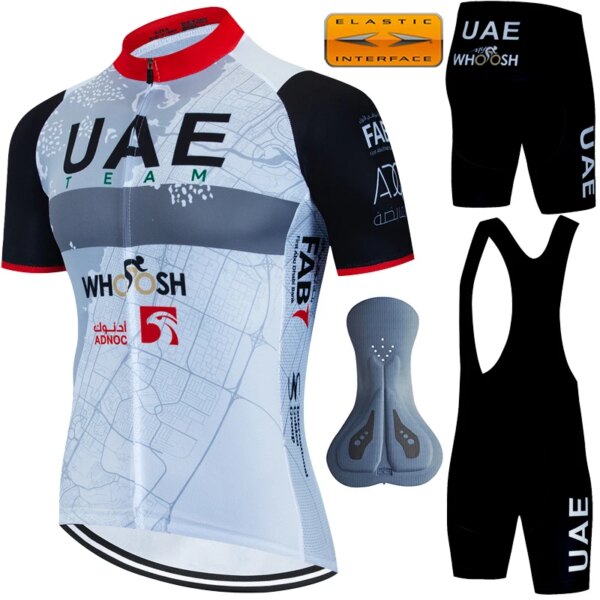 Ropa de ciclismo para hombre, conjunto deportivo de los Emiratos Árabes Unidos, chaqueta para hombre, Maillot, pantalones cortos de montaña, Jersey Pro Team Road, 2024