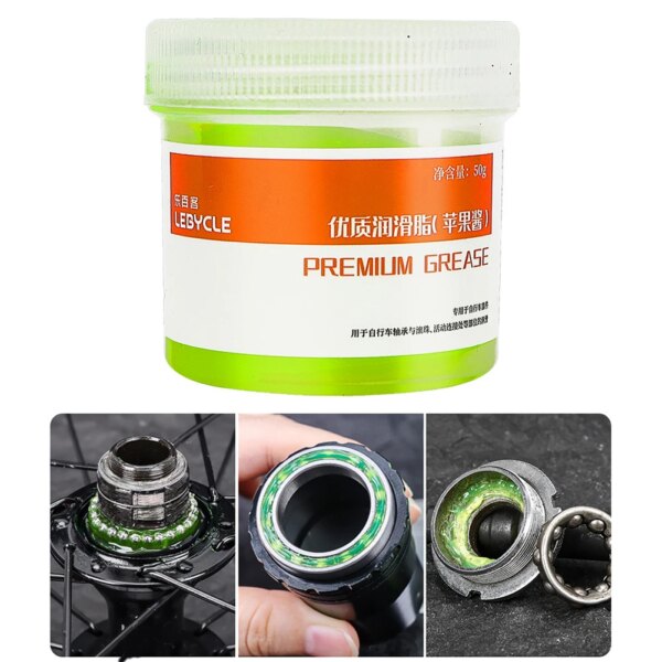 Herramienta de reparación de bicicletas mantequilla para bicicleta grasa Premium 50g grasa lubricante para rodamientos de Motor juego de cuencos para Pedal de bicicleta de montaña y carretera grasa para bujes