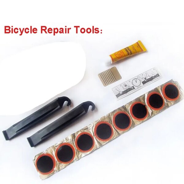 Herramientas de Reparación de bicicletas, reparación de neumáticos de ciclismo, parche de goma, juego de palanca de pegamento, Kit de reparación de neumáticos, herramientas para bicicleta de montaña, accesorios para bicicletas