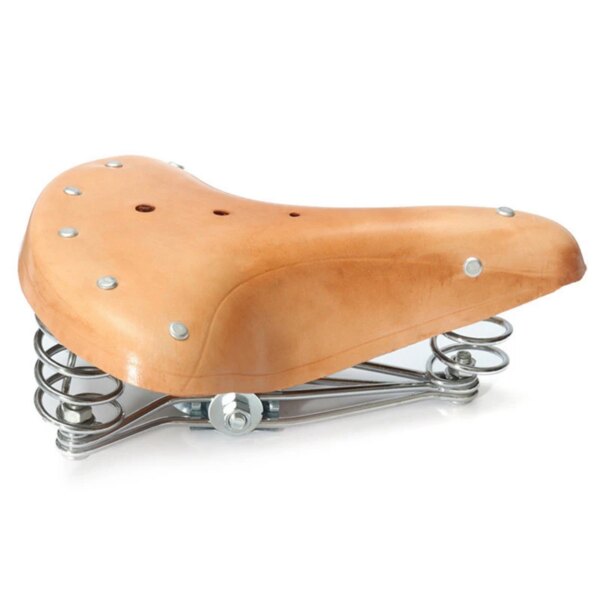 Asiento de bicicleta Asiento de cuero Asiento de coche retro de tres resortes Accesorios de asiento de bicicleta de montaña Sillín de bicicleta