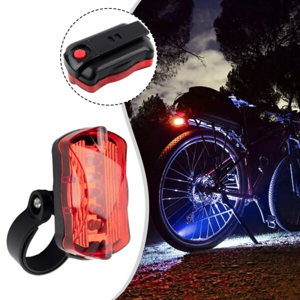 Luz trasera de bicicleta 5 cuentas de lámpara LED accesorios de ciclismo luz trasera para ciclismo nocturno MTB pieza de repuesto gran oferta