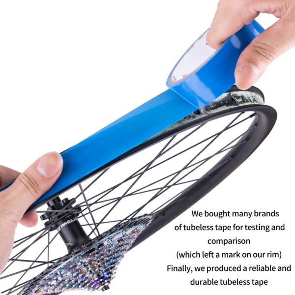 Cinta para llanta sin cámara para bicicleta, fleje tensilizado, adhesivo de caucho sintético, 0.012mm de espesor, 10m de longitud, opciones de ancho múltiple