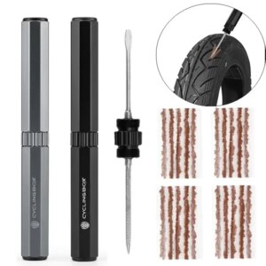 Kit de herramientas de reparación de neumáticos sin cámara para bicicleta, Mini tapón para neumático de bicicleta de montaña y carretera, taladro de parche de reparación plana, sellador portátil, raya de goma