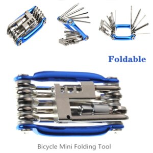 Juego de herramientas de reparación de bicicletas, Kit de herramientas de reparación de bicicletas, llave, destornillador, cadena, herramienta multifunción de acero al carbono