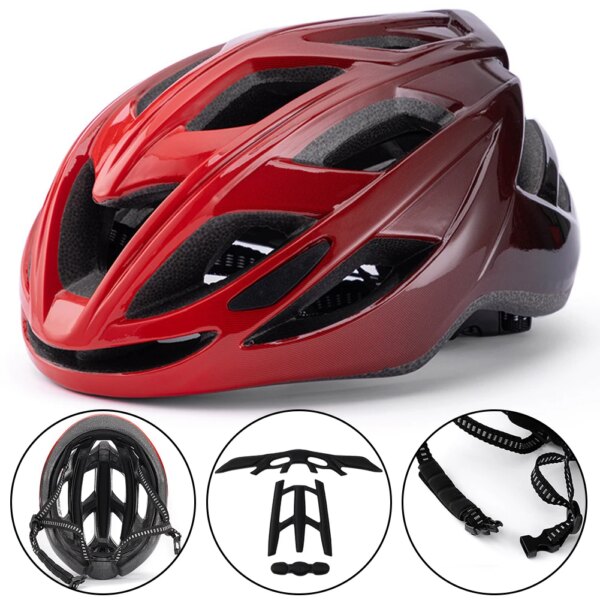 Casco de bicicleta, cascos de carreras de seguridad, casco de bicicleta ajustable integralmente moldeado, ligero, 19 respiraderos para monopatín, bicicleta de equilibrio