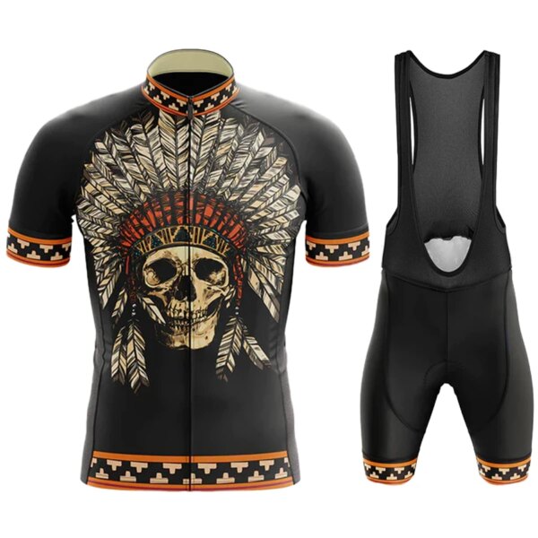 Camiseta de bicicleta para hombre, pantalones de ciclismo con Gel, conjunto deportivo de calavera para Mtb, camisetas de bicicleta, ropa de verano para hombre 2023