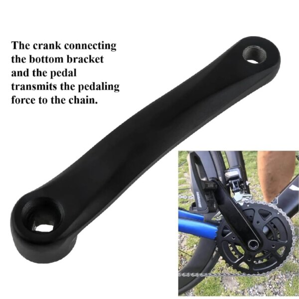 Brazo de manivela para pedal de bicicleta, bielas del lado izquierdo de bicicleta de aluminio de 170 mm, piezas de bielas de una sola velocidad para bicicletas de montaña y de carretera, bicicletas plegables