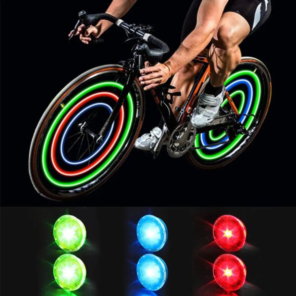 Luces para radios de bicicleta, luz LED impermeable, linterna para neumáticos, radios de rueda, accesorios ligeros para motocicleta, uso de batería