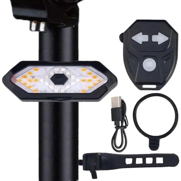 Luz trasera de bicicleta con Control remoto inalámbrico, luz trasera con señal de giro, resistente al agua, accesorio para ciclismo de montaña y carretera