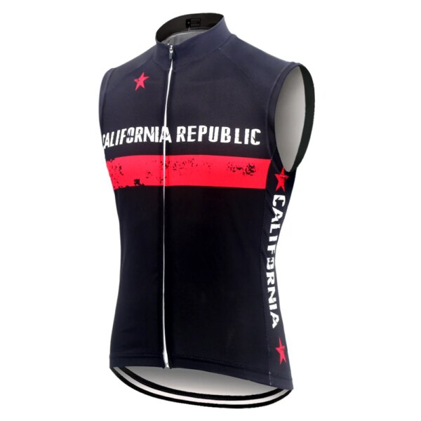 Jersey negro sin mangas para ciclismo, chaleco de ciclismo de la República de California, chaleco de ciclismo de montaña y carretera