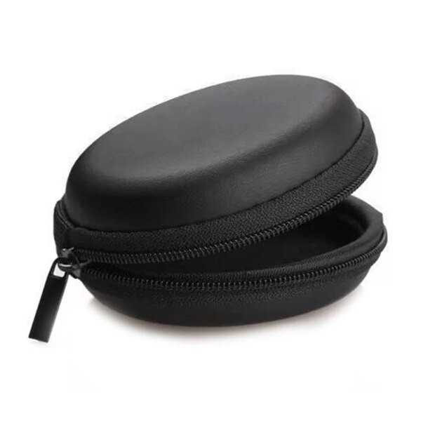 Funda negra para auriculares, soporte de almacenamiento, bolsa dura, caja para auriculares, accesorios para auriculares, tarjeta de memoria, Cable USB