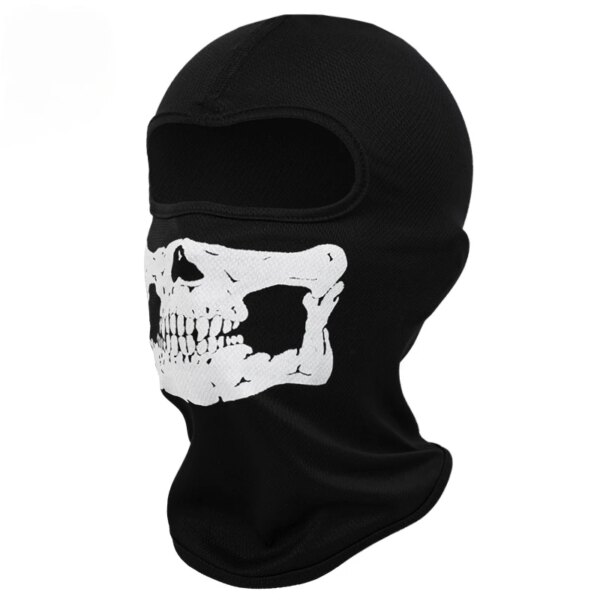 Pasamontañas con estampado de fantasmas negros, máscara facial completa para Cosplay, motocicleta, ciclismo, monopatín al aire libre, senderismo, esquí