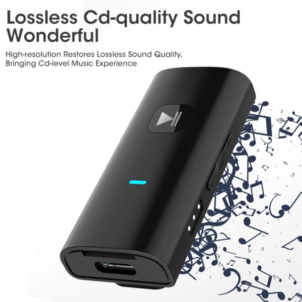 Transmisor receptor de Audio Bluetooth 5,0 con batería, conector auxiliar de 3,5 MM, Dongle USB, adaptadores inalámbricos de música estéreo para TV, PC, Kit de coche