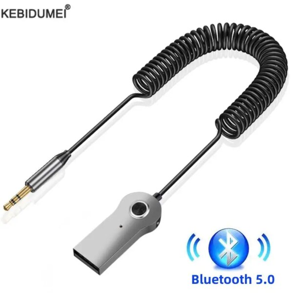 Transmisor Bluetooth 5,0 receptor Bluetooth inalámbrico coche AUX 3,5mm adaptador Bluetooth Cable de Audio para altavoz auriculares