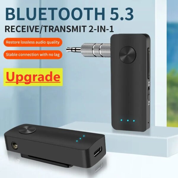 Transmisor receptor de Audio Bluetooth 5,3, música estéreo, llamada Hansfree, conector auxiliar de 3,5mm, Dongle USB, adaptador inalámbrico para TV, PC, Kit de coche