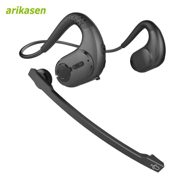 Auriculares Bluetooth 5,3 con micrófono desmontable DSP Cancelación de ruido auriculares inalámbricos cómodos de oído abierto 12H para teléfono PC portátil