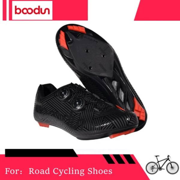 Boodun-zapatos de ciclismo de carretera para hombre, zapatillas de ciclismo de velocidad antideslizantes SPD para deportes al aire libre, profesionales, con autosujeción