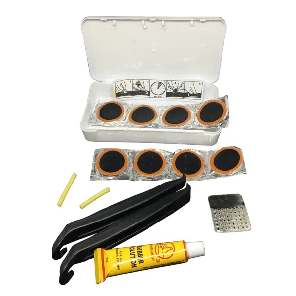 Nuevo Kit de reparación de neumáticos de bicicleta, juego de herramientas, parche de goma, portátil, Fetal, la mejor calidad, envío gratis