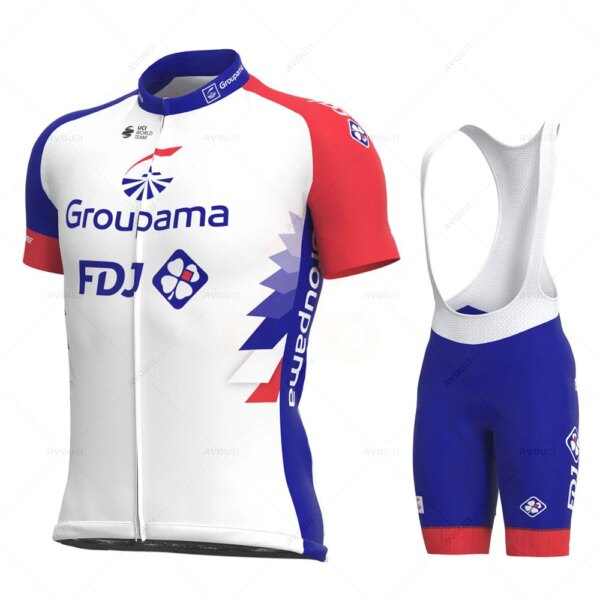 Conjunto de Jersey de ciclismo transpirable para hombre, ropa de bicicleta, ropa de montar en bicicleta, manga corta, deportes, nuevo, Fdj, 2024