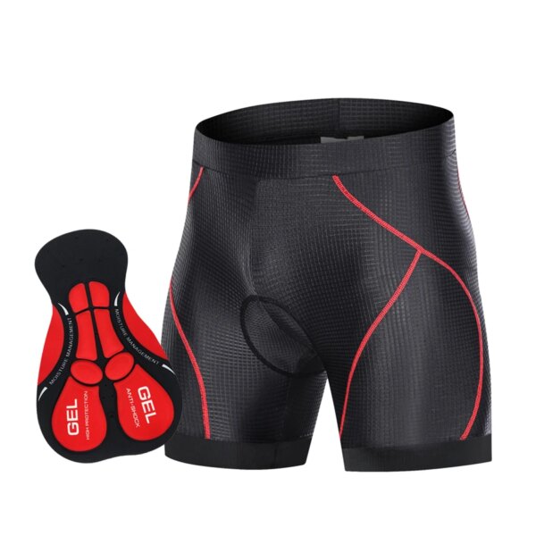 Pantalones cortos de ciclismo transpirables, ropa interior para ciclismo, almohadilla de Gel 5D, ropa interior a prueba de golpes para bicicleta de montaña y carretera, pantalones cortos para hombre