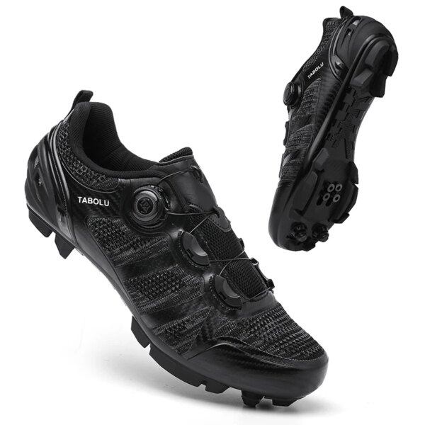 Zapatillas de ciclismo transpirables para hombre y mujer, zapatos de MTB con autosujeción, zapatos de ciclismo todoterreno, zapatos para bicicleta de montaña, zapatos de carreras tejidos