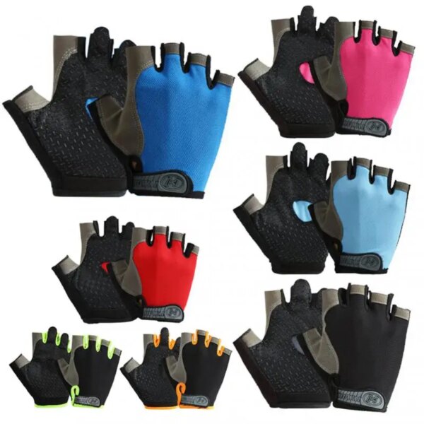 Guantes de Fitness transpirables de silicona con palma hueca en la espalda, guantes de gimnasio, levantamiento de pesas, mancuernas, Crossfit, culturismo