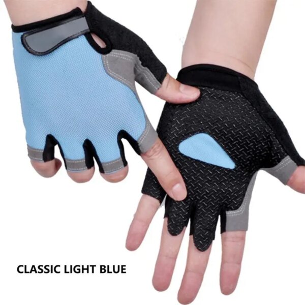 Guantes de Fitness transpirables de silicona con palma hueca en la espalda, guantes de gimnasio, levantamiento de pesas, mancuernas, guantes deportivos, accesorios para bicicleta