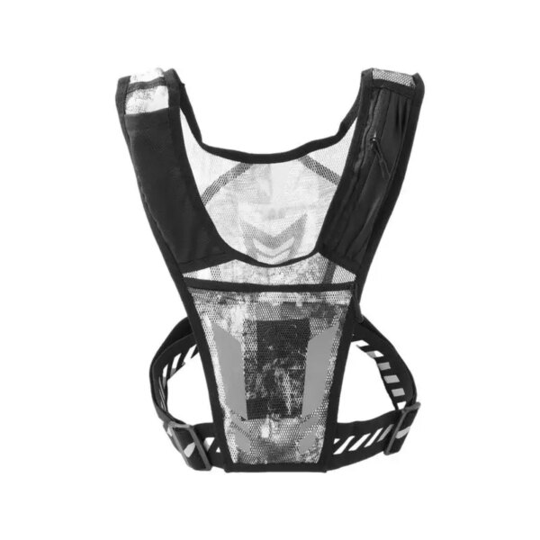 Mochila de malla transpirable para el pecho con tiras reflectantes, bolsa para botellas de gran capacidad, equipo para correr, mochila para senderismo