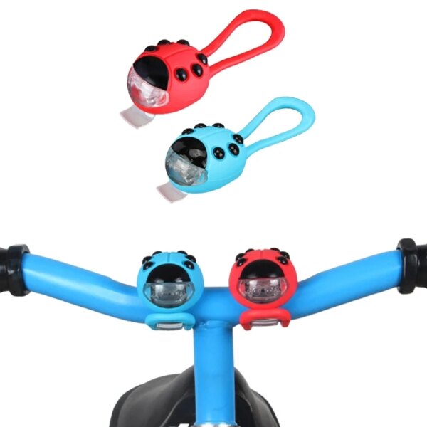 Luz brillante para bicicleta, Mini luz de silicona para bicicletas, Scooter, luz de seguridad, faro delantero para cochecito de niño