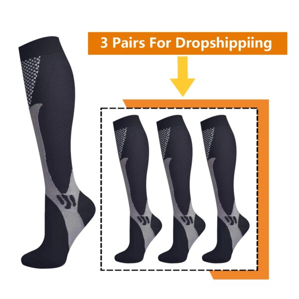 Brothock 3 pares para dropshipping calcetines de compresión 20-30 mmHg medias atléticas de nailon para enfermería médica deporte