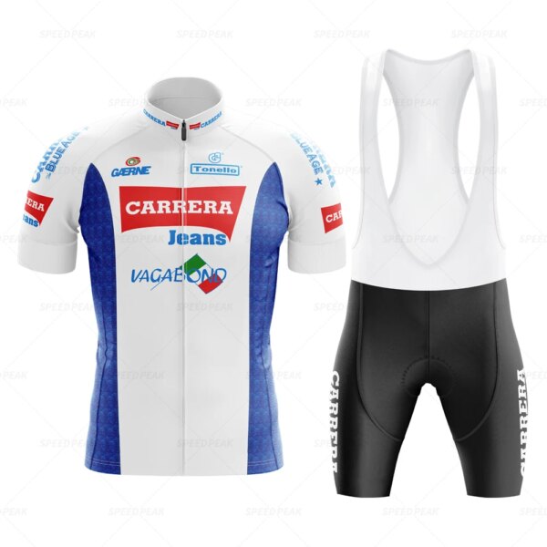 Conjunto de Jersey de ciclismo Retro amarillo de CARRERA, traje de bicicleta clásico, pantalones cortos de manga corta para hombre, ropa de triatlón Por equipo