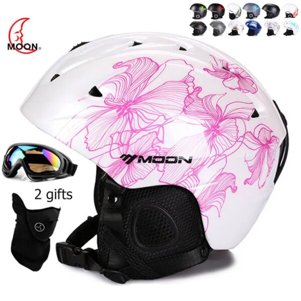 Casco de esquí para adultos con certificación CE PC + EPS, casco para patinar en patín, deportes de nieve, cascos de Snowboard con gafas, 2 regalos