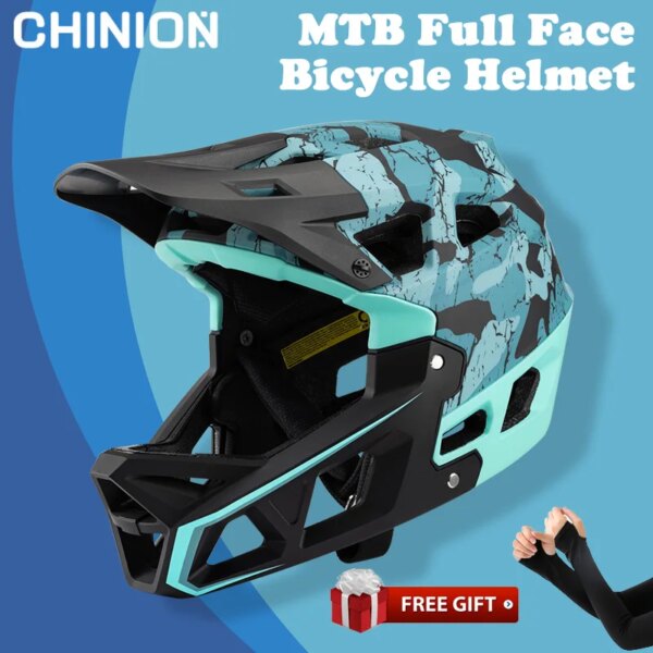 Casco de ciclismo de cara completa CHINION, casco de seguridad para bicicleta de montaña, deportes anticolisión, casco de bicicleta todoterreno para hombre