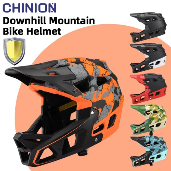 CHINION-casco de cara completa anticolisión para hombre y mujer, casco de seguridad para bicicleta de montaña, todoterreno, para ciclismo de montaña y descenso