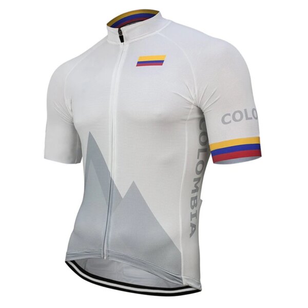 COLOMBIA Blanco Nuevo Maillot Ciclismo Manga Corta OSCROLLING