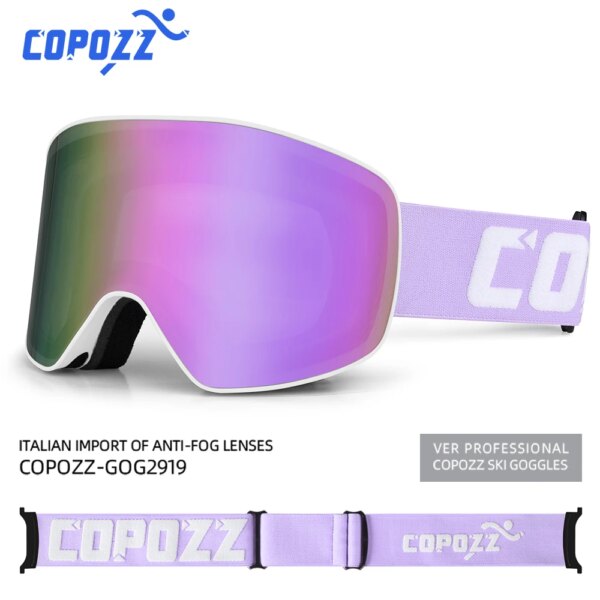 Marca COPOZZ, gafas de esquí para hombres y mujeres, gafas grandes de doble capa para Snowboard, gafas antivaho UV400 para patinar, esquiar, Snowboard