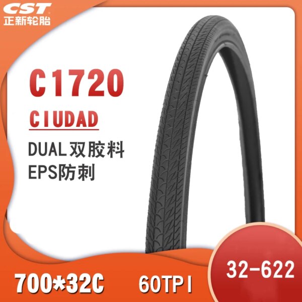 Neumático de bicicleta de carretera CST CIUDAD C1720 700C resistente a puñaladas resistente al desgaste 32-622 700x32C 60TPI neumático de carretera para camioneta ± 460g