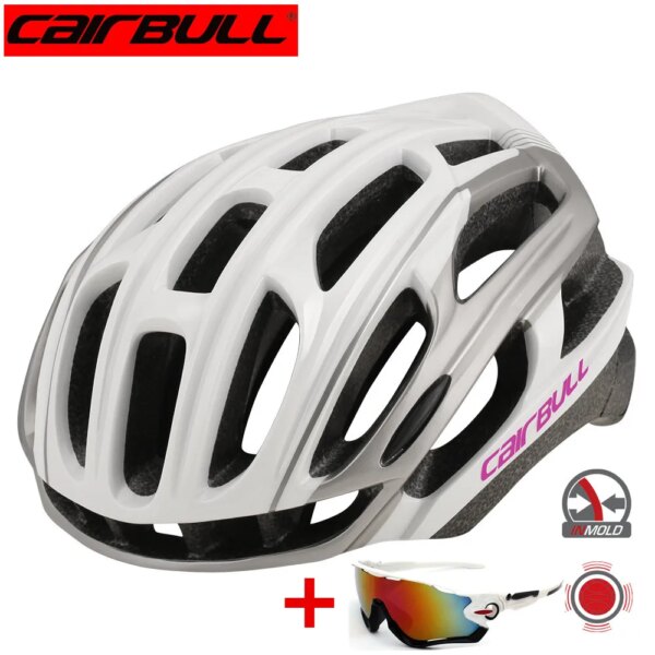 Casco de bicicleta Cairbull 4D PLUS, casco de carreras de carretera, casco de carreras ligero definitivo, excelente ventilación con luz trasera LED