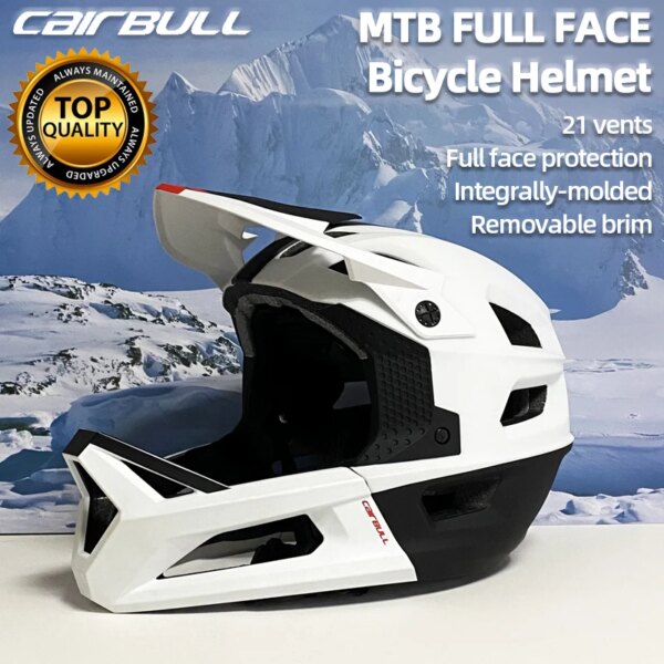 Cairbull-casco de ciclismo de cara completa para hombres y mujeres, gorro de seguridad para deportes de montaña, gorra MTB, casco de bicicleta ligero moldeado integralmente