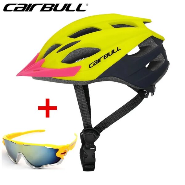 Cairbull ROCKRIDE-casco de ciclismo ultraligero en molde, cascos de bicicleta de montaña y de carretera, sistema de ajuste ligero, casco seguro para montar en bicicleta