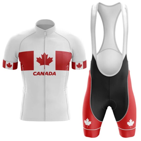 Camiseta de ciclismo del equipo de bicicleta de Canadá para hombre, ropa de ciclismo de manga corta, traje de secado rápido para bicicleta de montaña, novedad de verano 2023