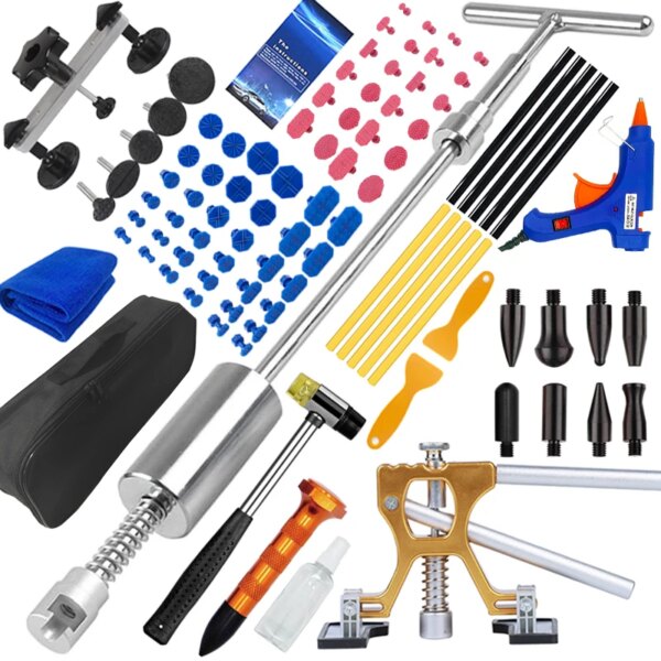 Kit de reparación de abolladuras para carrocería de coche, extractor con ventosa para abolladuras sin pintura, herramientas para taller automotriz, accesorios para automóviles, Kit completo de herramientas
