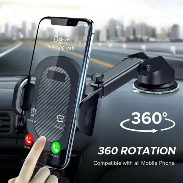 Soporte para teléfono de coche, parabrisas de 360 ​​°, soporte Universal para teléfono inteligente, iPhone 12, 11, 7, 8, Samsung, Huawei