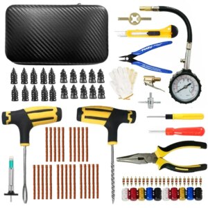 Kit de Reparación de neumáticos de coche, herramientas para tapones para pinchazos, emergencia para pinchazos de neumáticos, Kit de herramientas de reparación de pegamento agitador, accesorios para automóviles