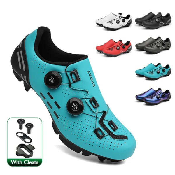 Zapatos de ciclismo de carbono para hombre y mujer, zapatillas planas de velocidad para bicicleta de montaña, calzado deportivo para ciclismo de carreras