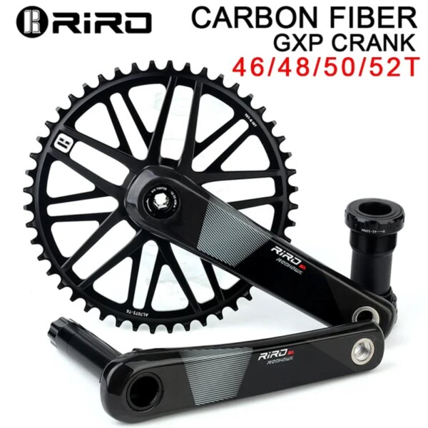 Platos y bielas GXP de fibra de carbono, 46T, 48T, 50T, 52T, 10/11/12 velocidades, bielas para bicicleta de carretera, manivela integrada, rueda dentada de montaje directo de 170mm