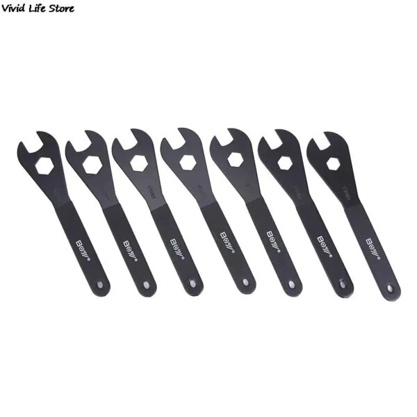 Llave inglesa para bicicleta de acero al carbono, eje de husillo apto para herramienta de reparación de bicicletas cónica de 13mm, 14mm, 15mm, 16mm, 17mm, 18mm y 19mm
